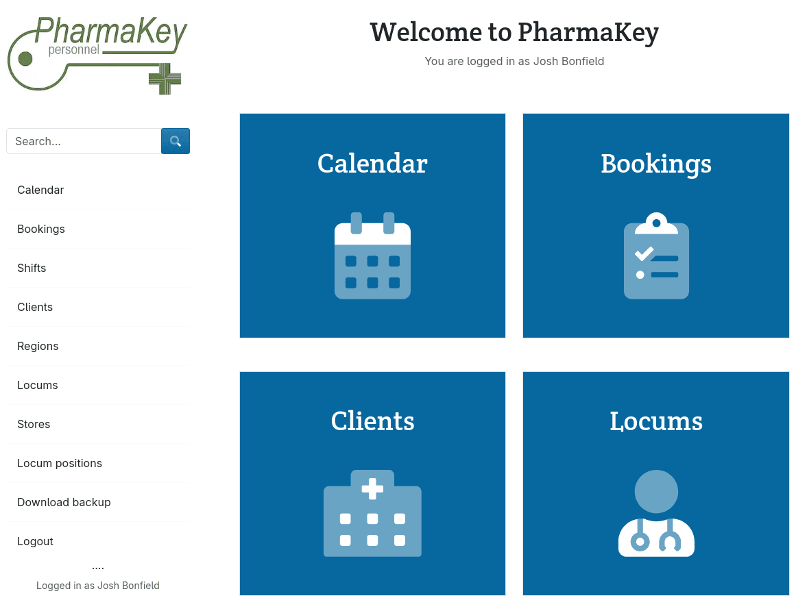 PharmaKey locum management platform